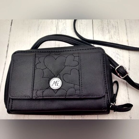 Crossbody Black Travel Bag Purse Multi Compartments New - Picture 2 of 10